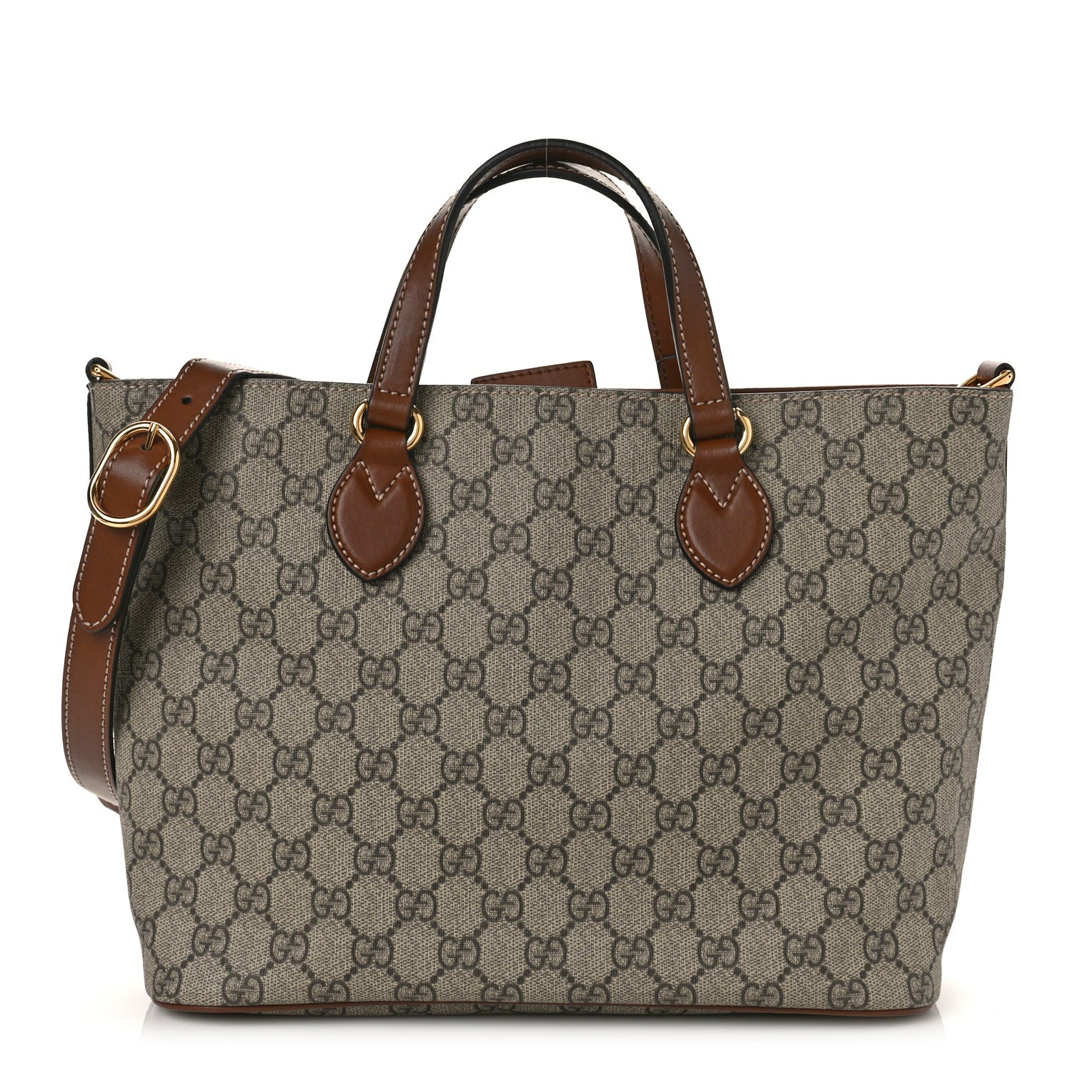 Gucci Soft GG Supreme Monogram Small Crossbody Tote Beige Cuir 1 of 9