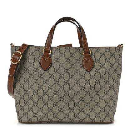 Gucci Soft GG Supreme Monogram Small Crossbody Tote Beige Cuir 1 of 9