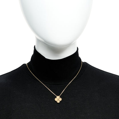 Van Cleef & Arpels 18K Yellow Gold Guilloché Vintage Alhambra Pendant Necklace 2 of 5