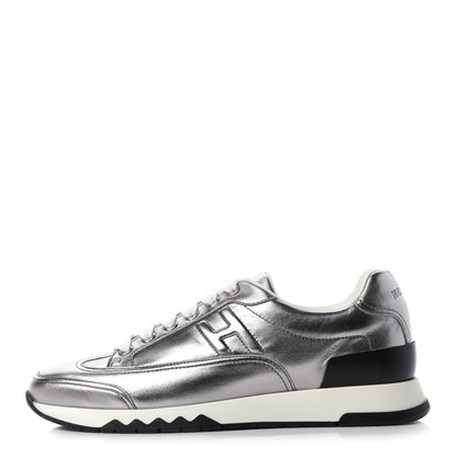 Hermes Metallic Nappa Womens Trail Sneakers 36 Gris Argente 1 of 9