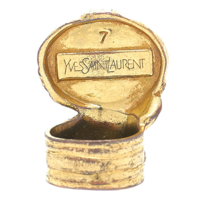 Saint Laurent Glass Cabochon Arty Ovale Ring 7 Gold 3 of 4