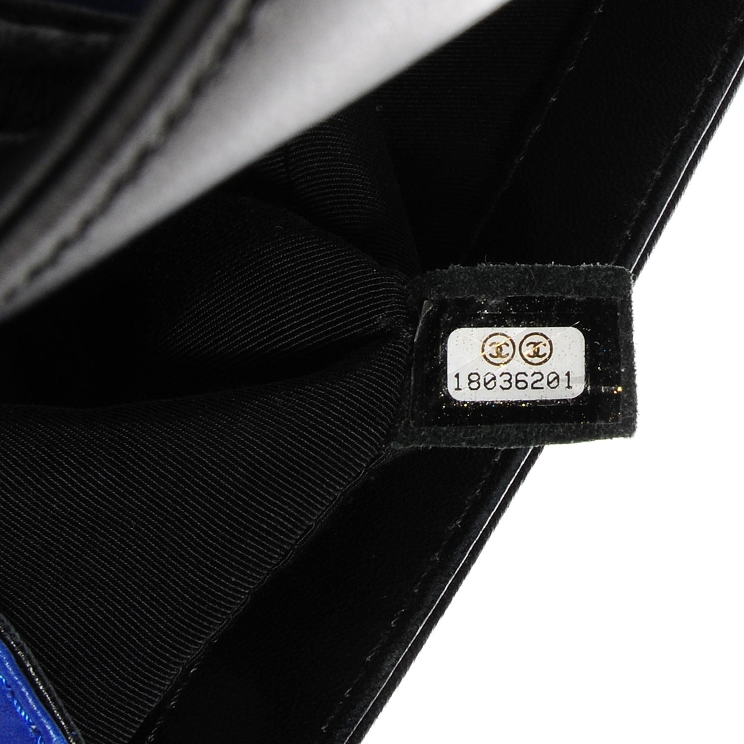 Chanel Lambskin Quilted Bi-Color Medium Boy Flap Black Blue Fonce 8 of 9
