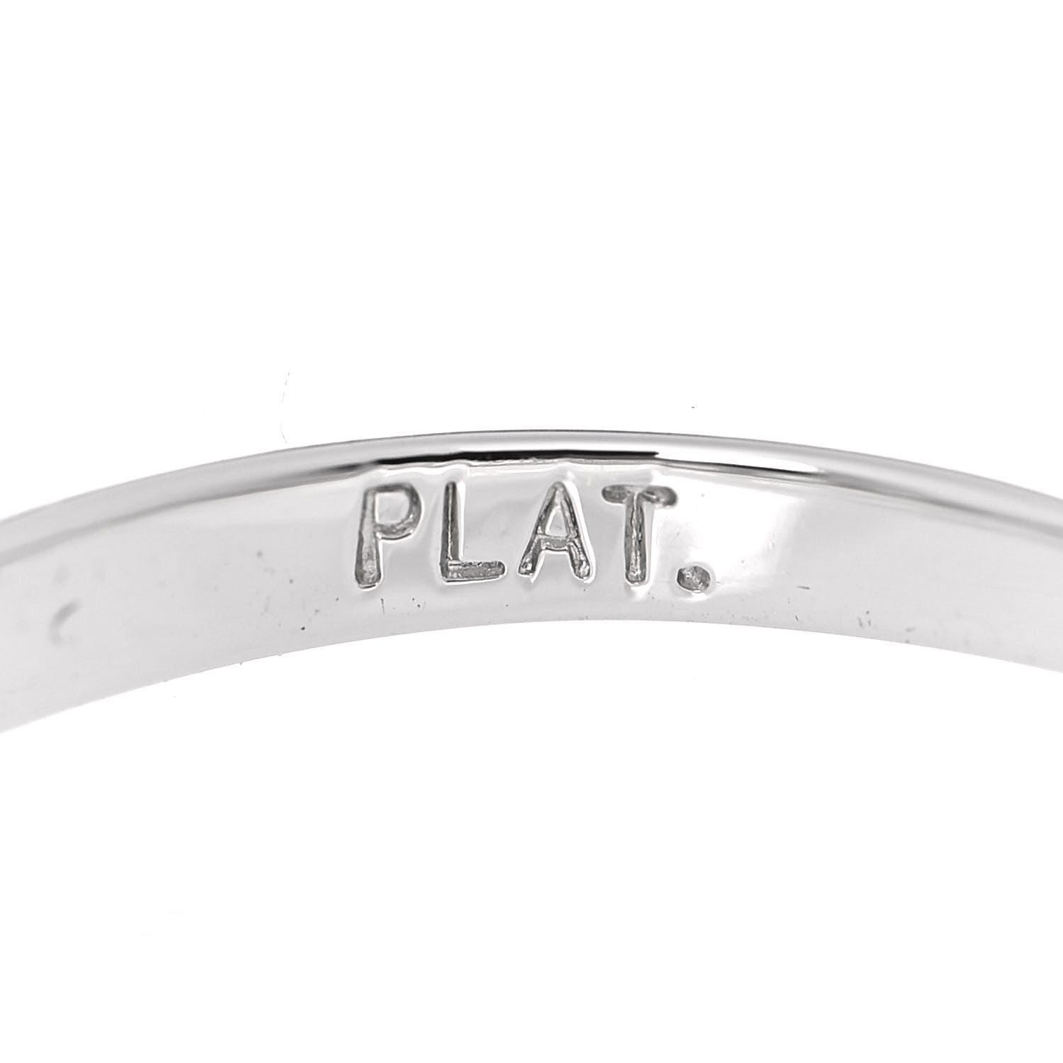 Tiffany Platinum Diamond Baguette Band Ring 48 4.5 4 of 5