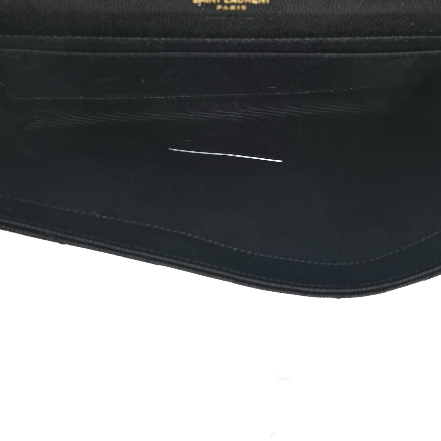 Grain De Poudre Matelasse Chevron Monogram Envelope Clutch Black