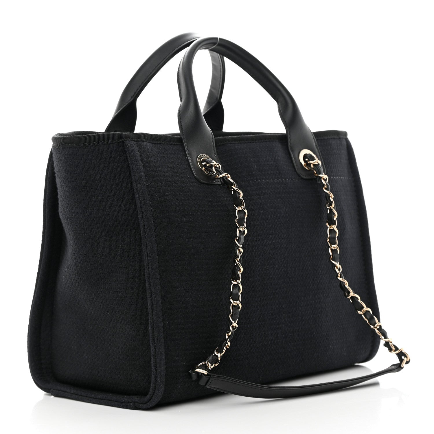 Chanel Mixed Fibers Small Deauville Tote Black 4 of 12