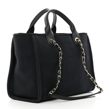 Chanel Mixed Fibers Small Deauville Tote Black 4 of 12