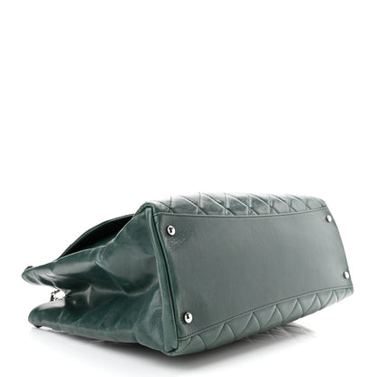 Chanel Glazed Calfskin Quilted Large CC Delivery Tote Green 3 of 9