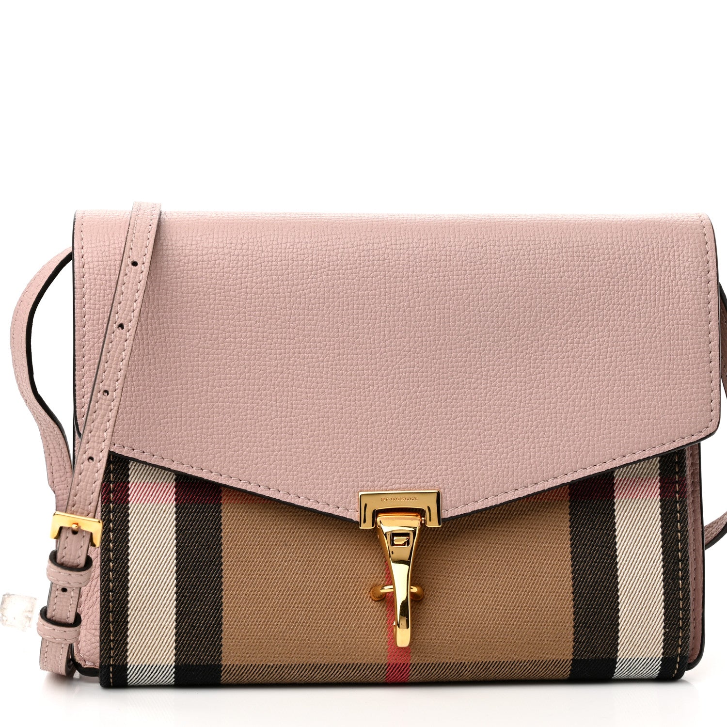 Burberry Derby Calfskin House Check Small Macken Crossbody Bag Pale Orchid 7 of 9