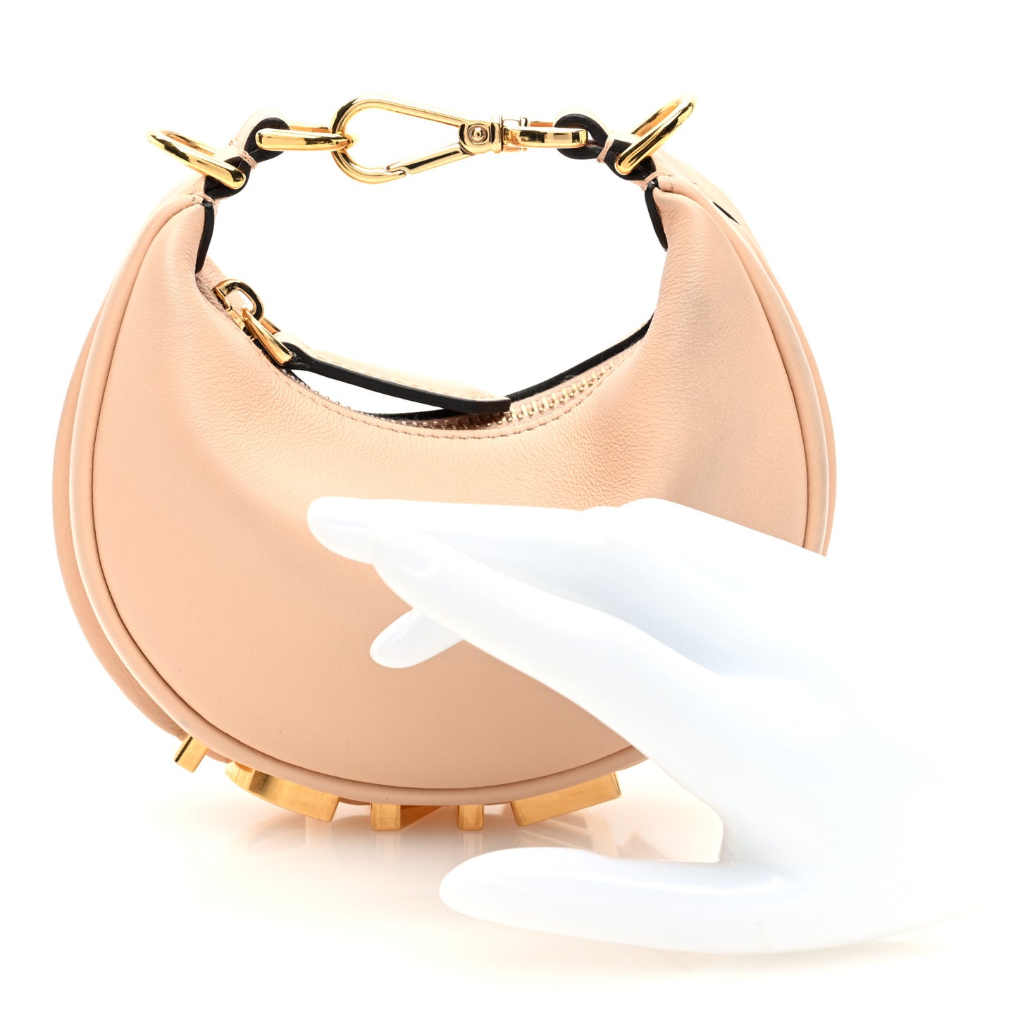 Vitello Grace Matte Nano Fendigraphy Hobo Charm Light Rose