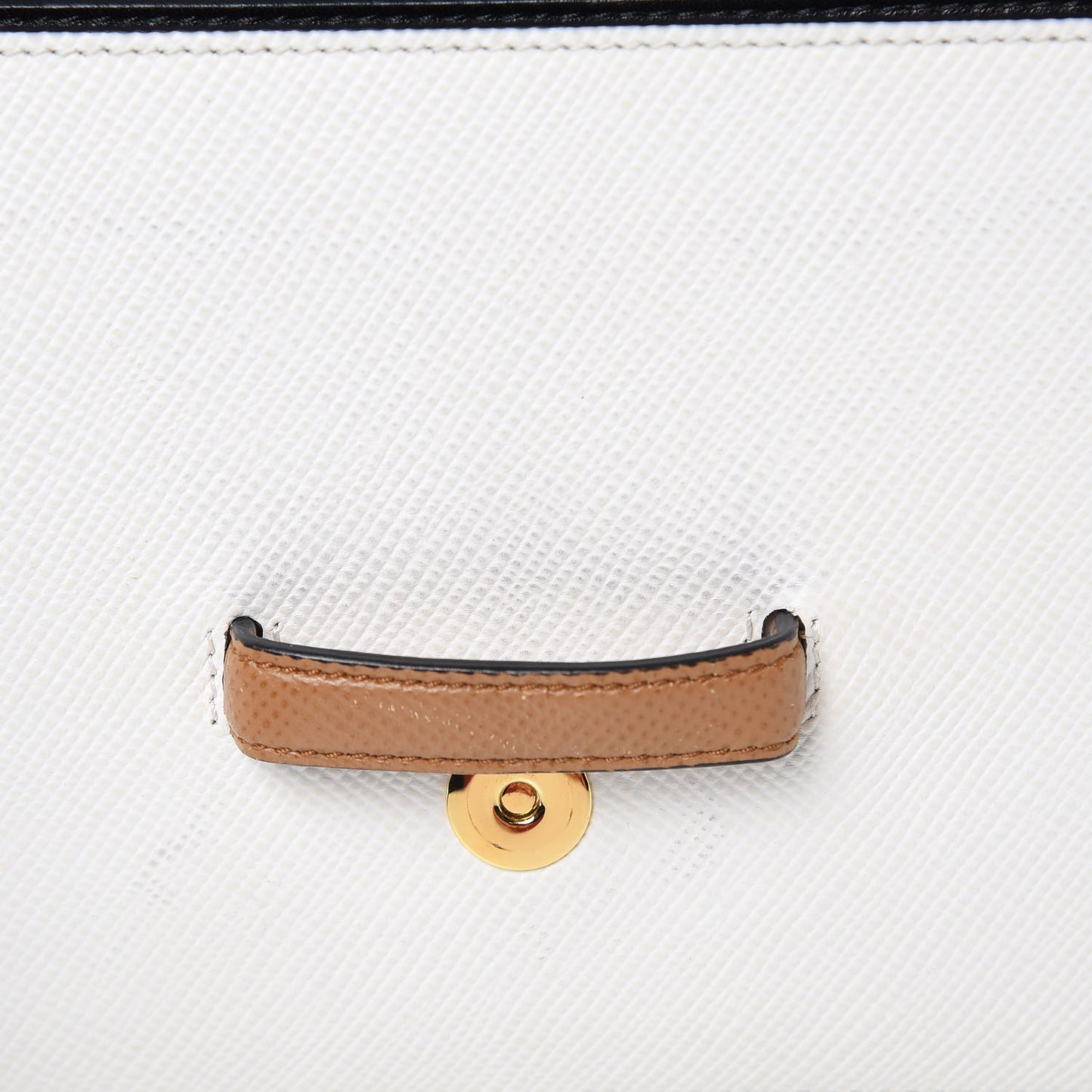Saffiano Cuir Bi-color Crossbody Wallet Bianco Caramel