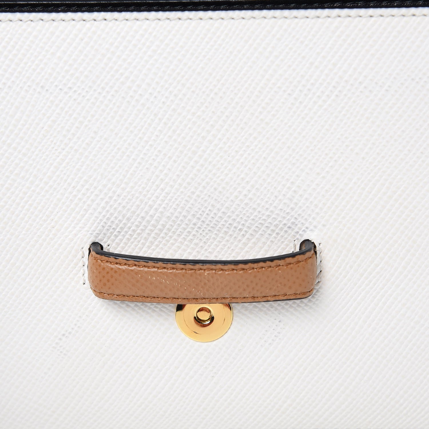 Prada Saffiano Cuir Bi-color Crossbody Wallet Bianco Caramel 7 of 10