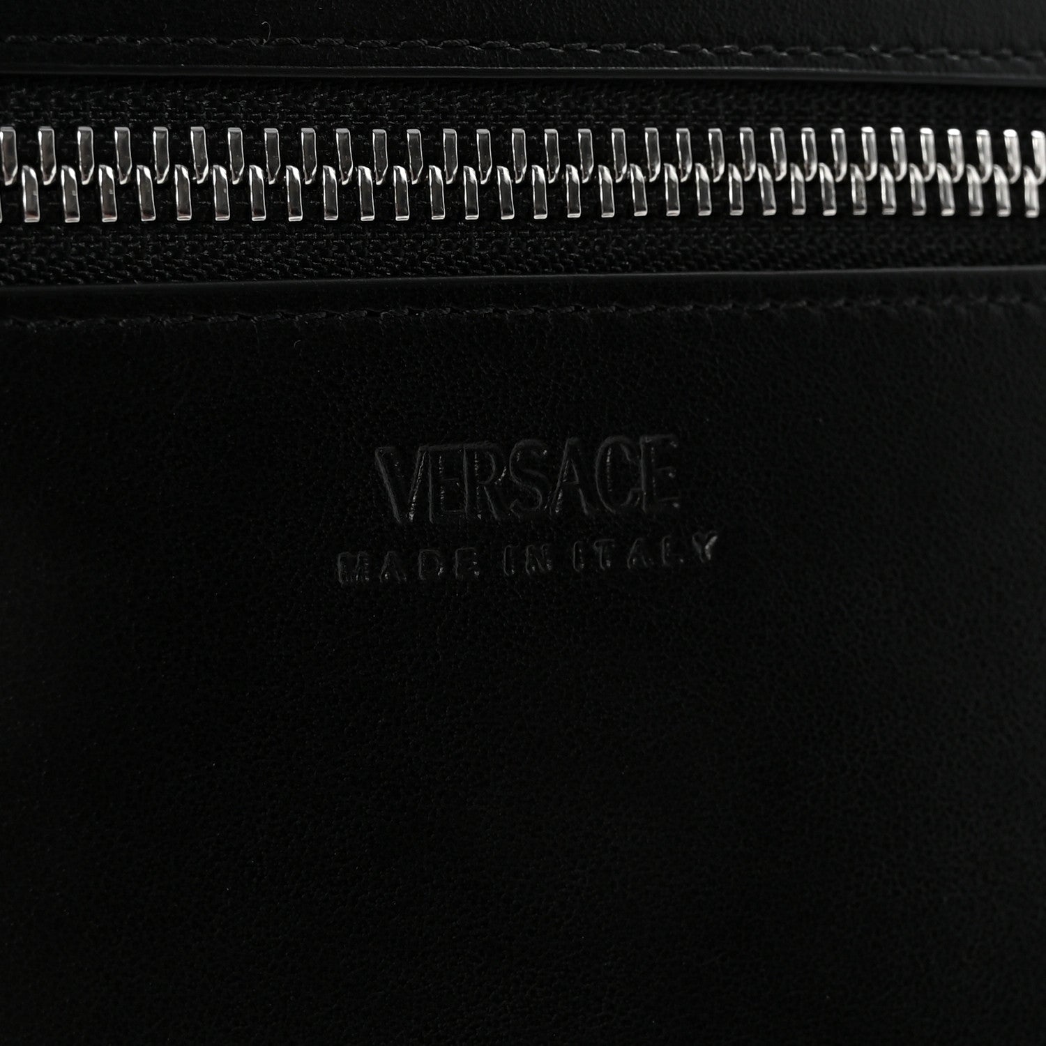 Versace Calfskin Trifold Document Case Clutch Black 6 of 7