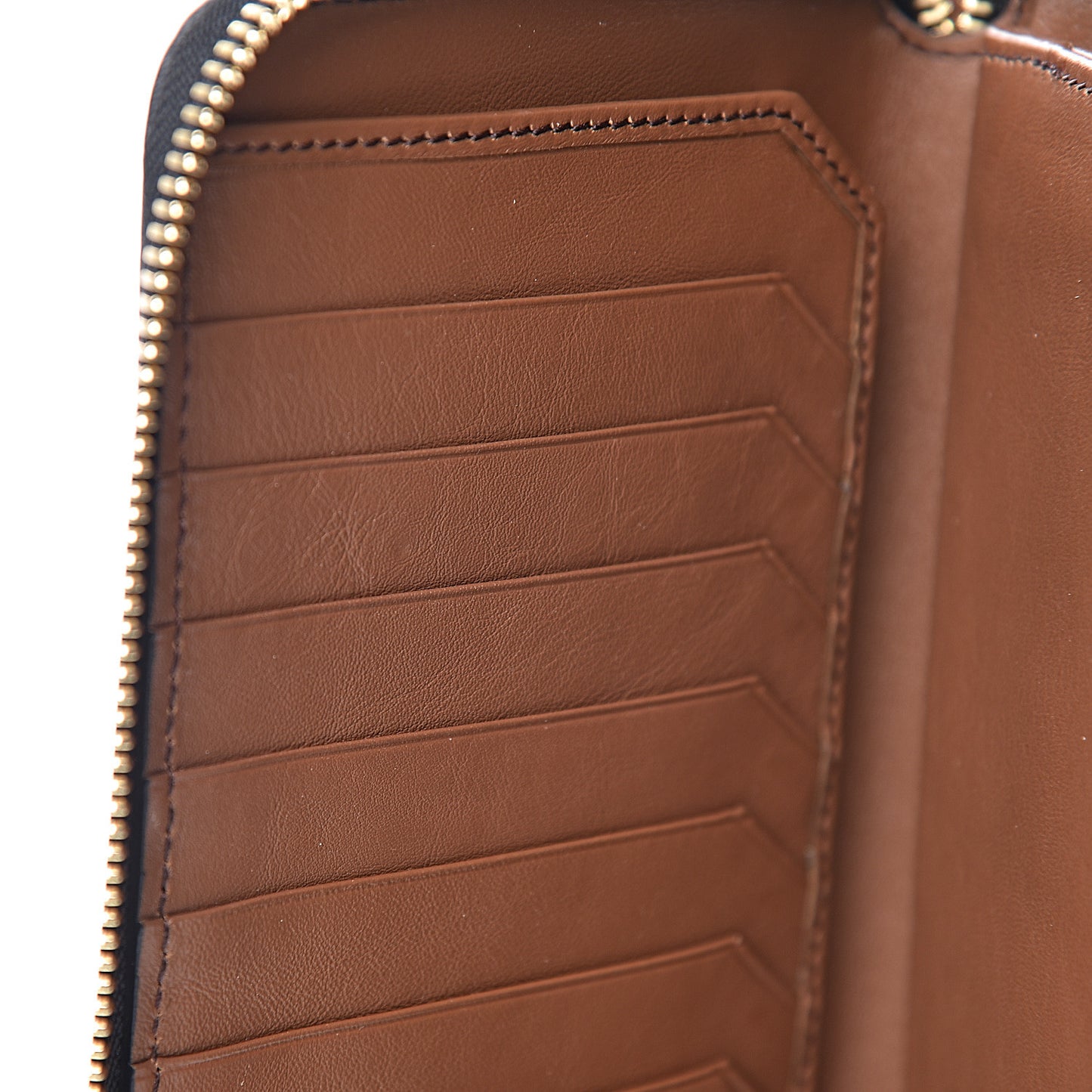 Signature Grain Calfskin Soft Renfrew Zip Around Wallet Tan