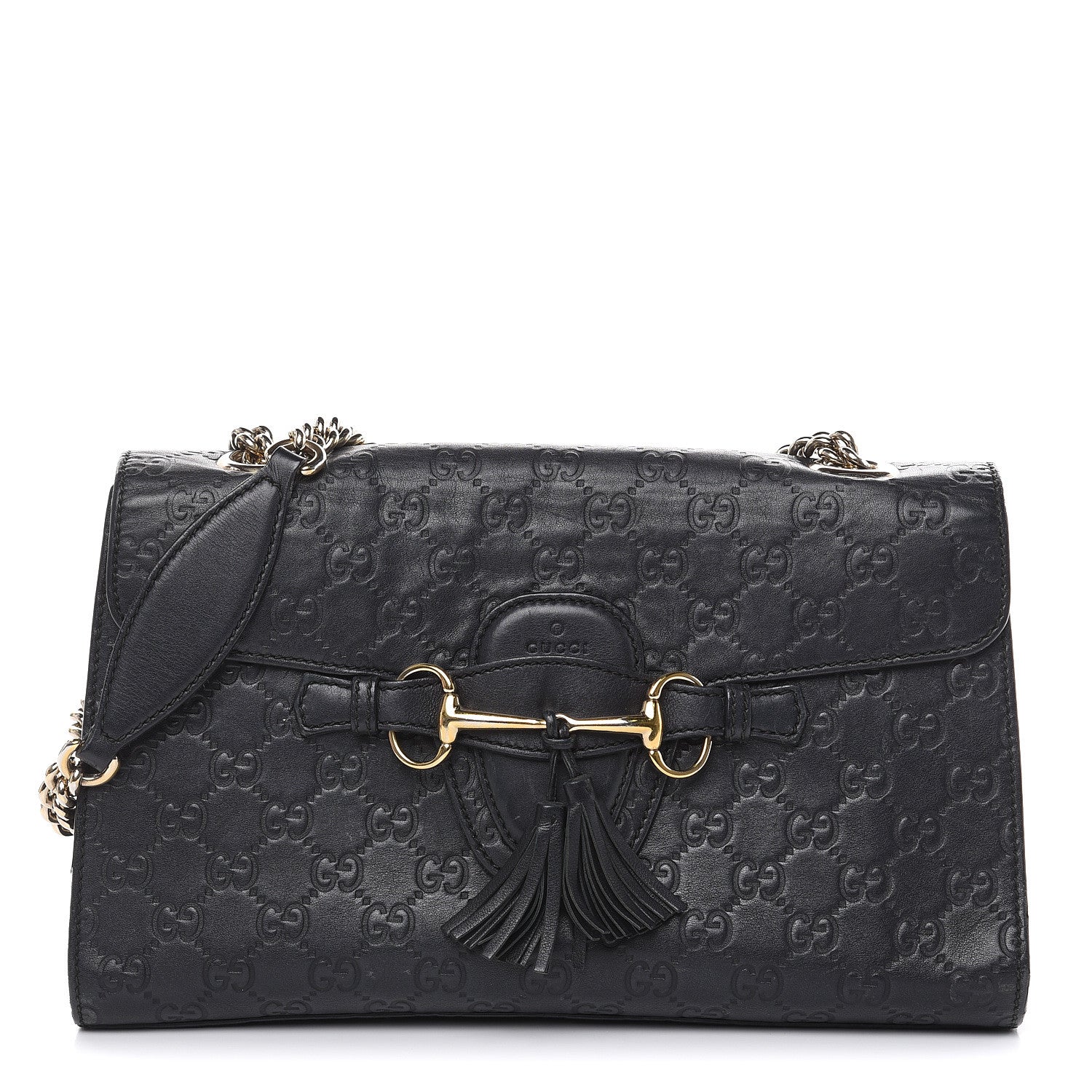 Gucci Guccissima Medium Emily Chain Shoulder Bag Black 1 of 27
