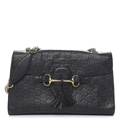 Gucci Guccissima Medium Emily Chain Shoulder Bag Black 1 of 27