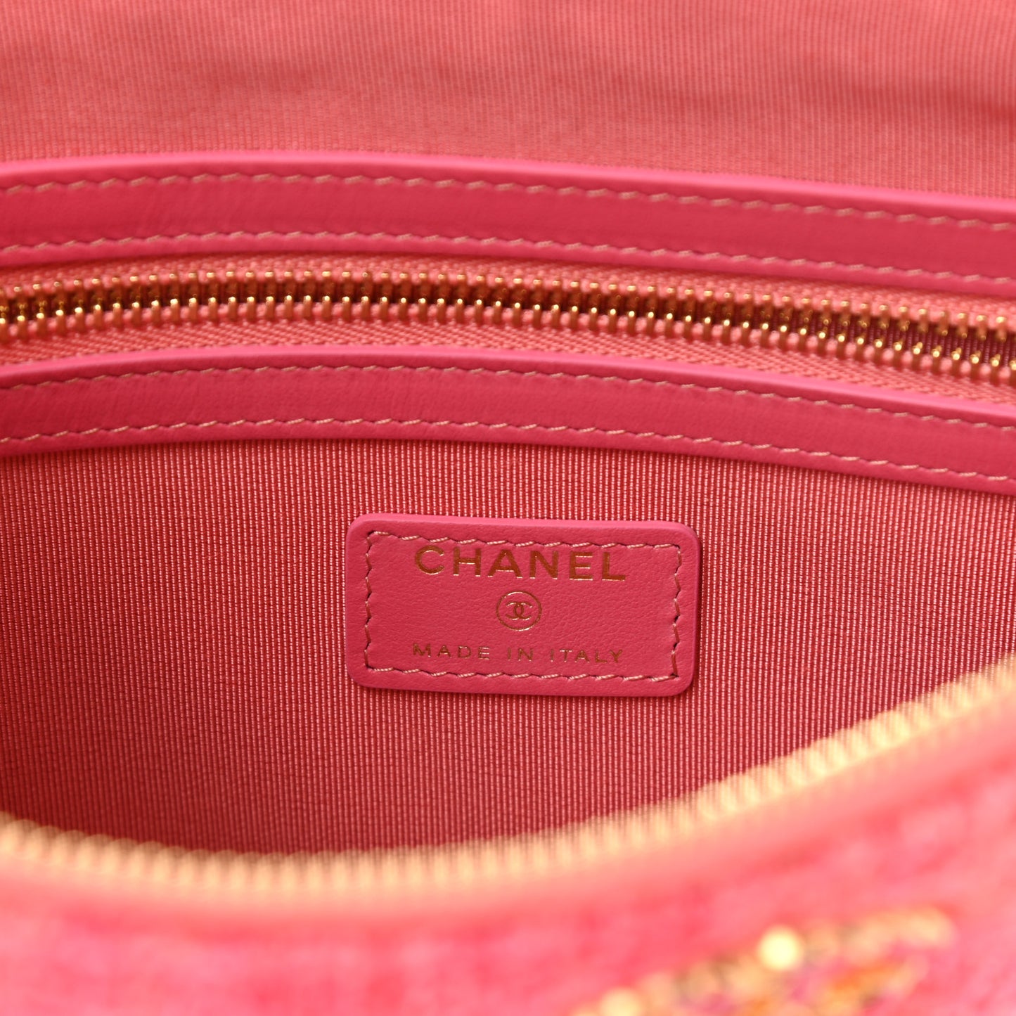 Tweed Large Chanel 19 Cosmetic Case Coral Pink