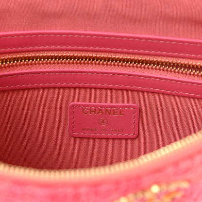 Chanel Tweed Large Chanel 19 Cosmetic Case Coral Pink 6 of 10