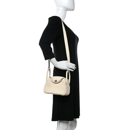Hermes Taurillon Clemence Mini Lindy 20 Nata 2 of 11