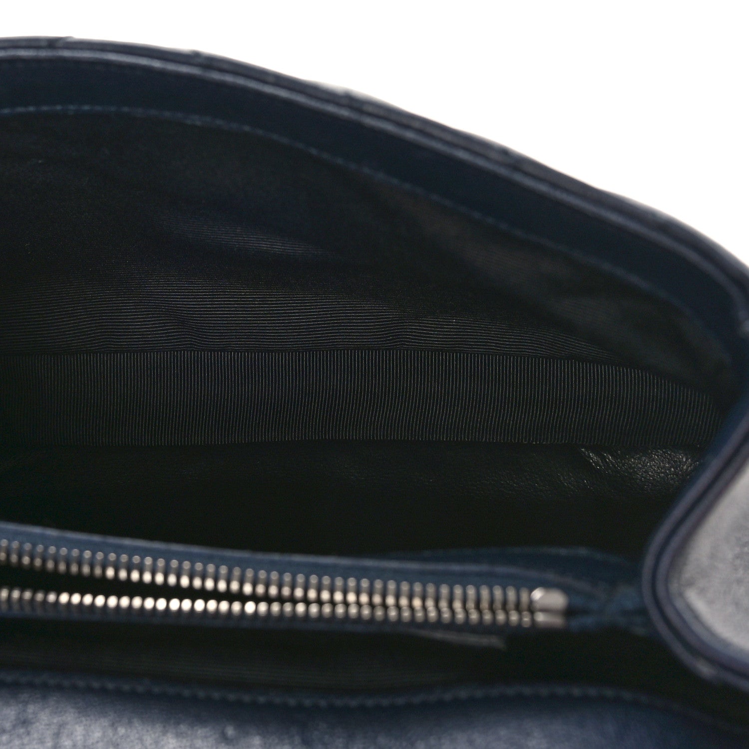 Saint Laurent Sheepskin Matelasse Chevron Monogram Medium College Bag Deep Marine 5 of 10