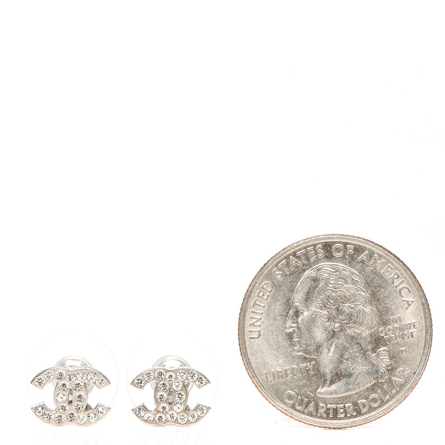 Crystal Mini Timeless CC Earrings Silver