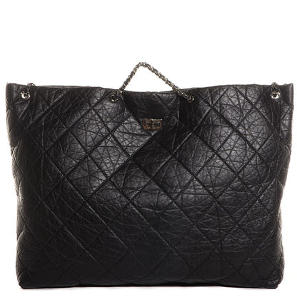Chanel Aged Calfskin Oversized Reissue Drawstring Tote Black 1 of 7