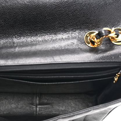 Chanel Caviar Vertical Quilted Jumbo Single Flap Black 5 of 10