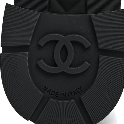 Chanel Calfskin Knit CC Short Boots 36 Black 8 of 9