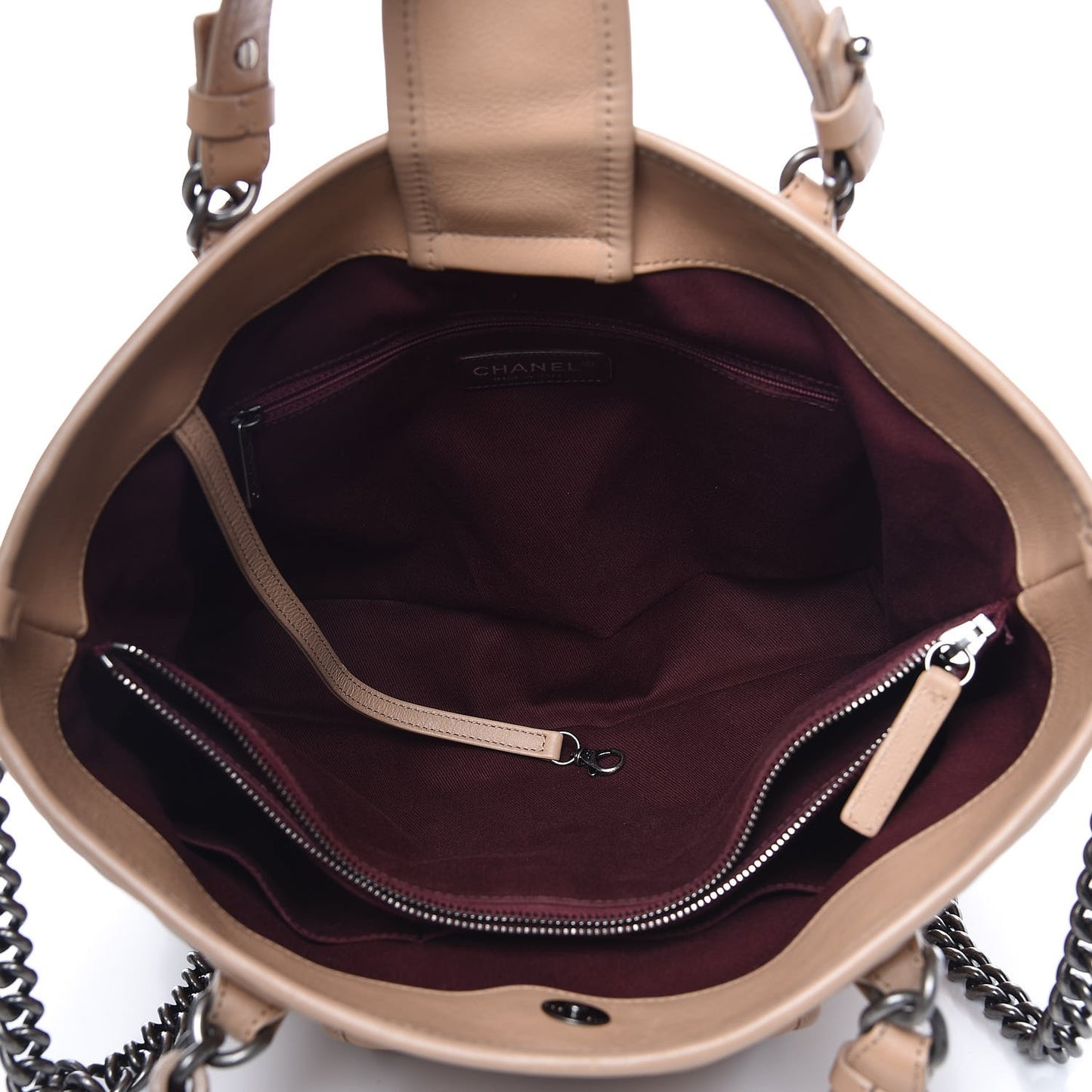 Calfskin Quilted Small Casual Riviera Tote Beige