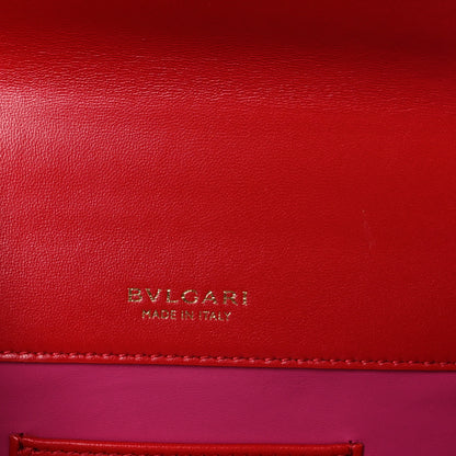 Bulgari Nappa Monochrome Serpenti Forever Large Maxi Chain Crossbody Bag Red 7 of 10