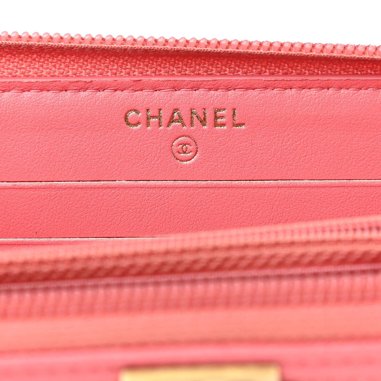 Chanel Caviar Quilted Small Boy Zip Around Wallet Pink 6 of 8