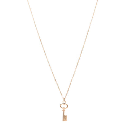 Tiffany 18K Rose Gold Mini Key Pendant Necklace 1 of 6