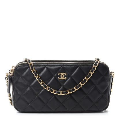 Chanel Lambskin Quilted Small Clutch With Chain Black 1 of 18