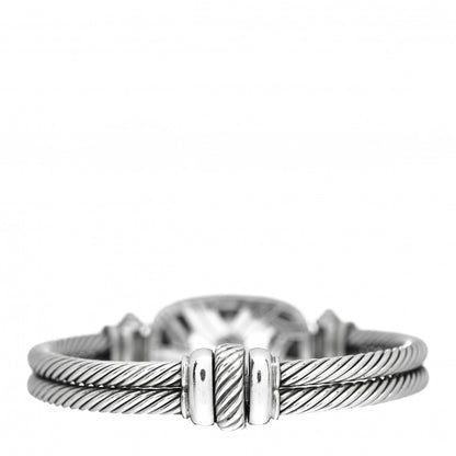 David Yurman Sterling Silver Diamond Amethyst Elongated Albion Cable Bracelet 3 of 4