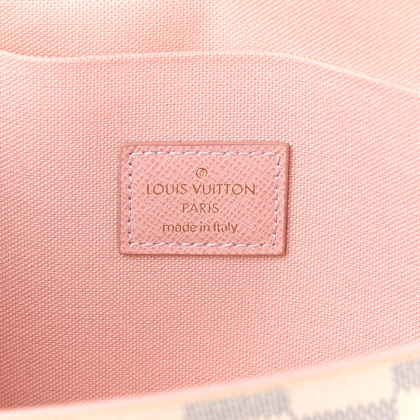 Damier Azur Pochette Felicie Chain Wallet Rose Ballerine