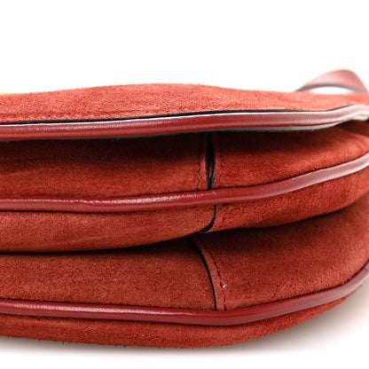 Gucci Suede Talco Roxy Calfskin Web Medium Blondie Shoulder Flap Bag Blondie Red 10 of 10