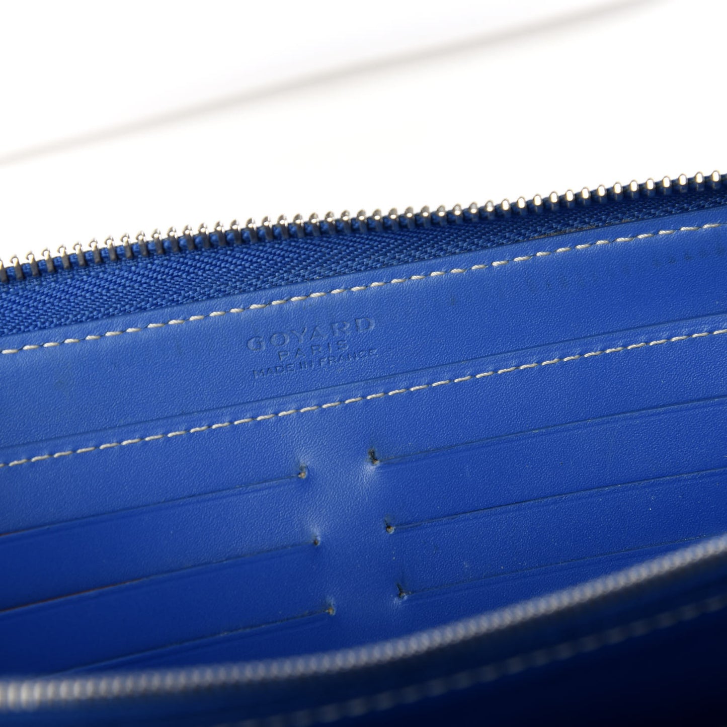 Goyardine Matignon Zip Around GM Wallet Blue