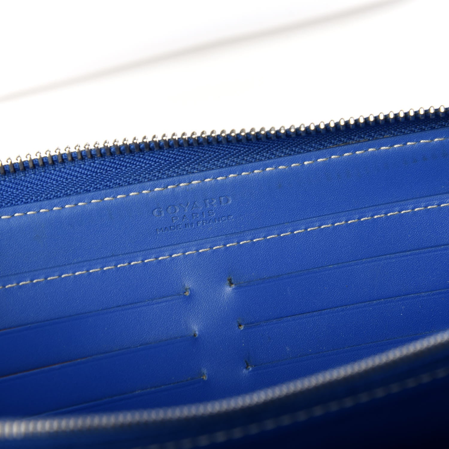 Goyard Goyardine Matignon Zip Around GM Wallet Blue 8 of 8