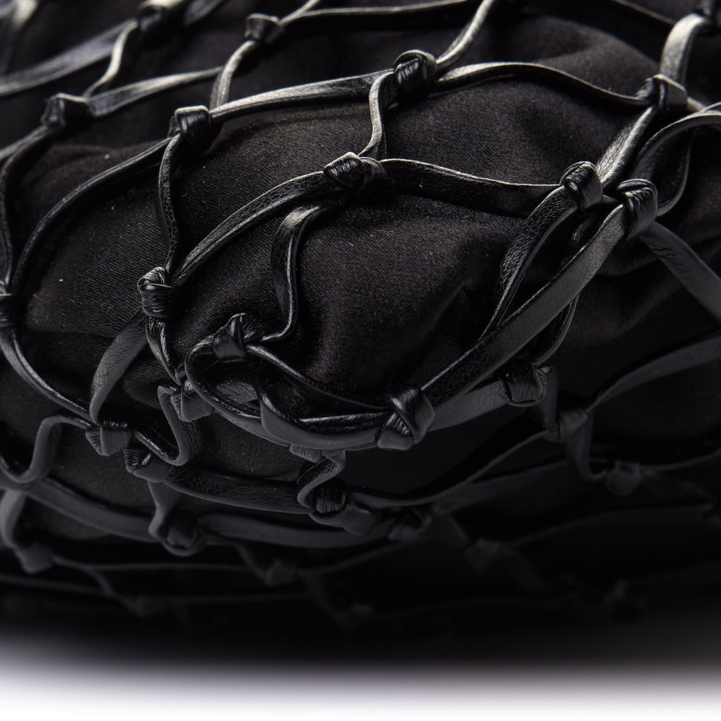 Satin Net Chain Bag Black