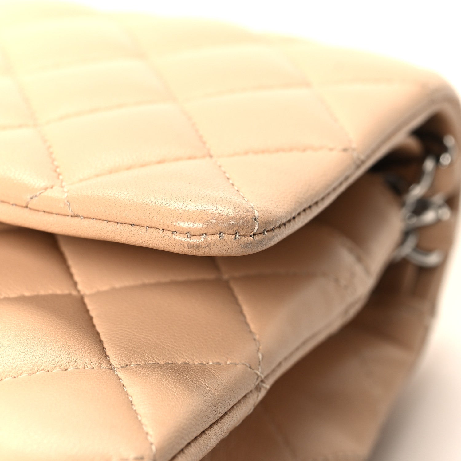 Chanel Lambskin Quilted Medium Double Flap Beige 15 of 15