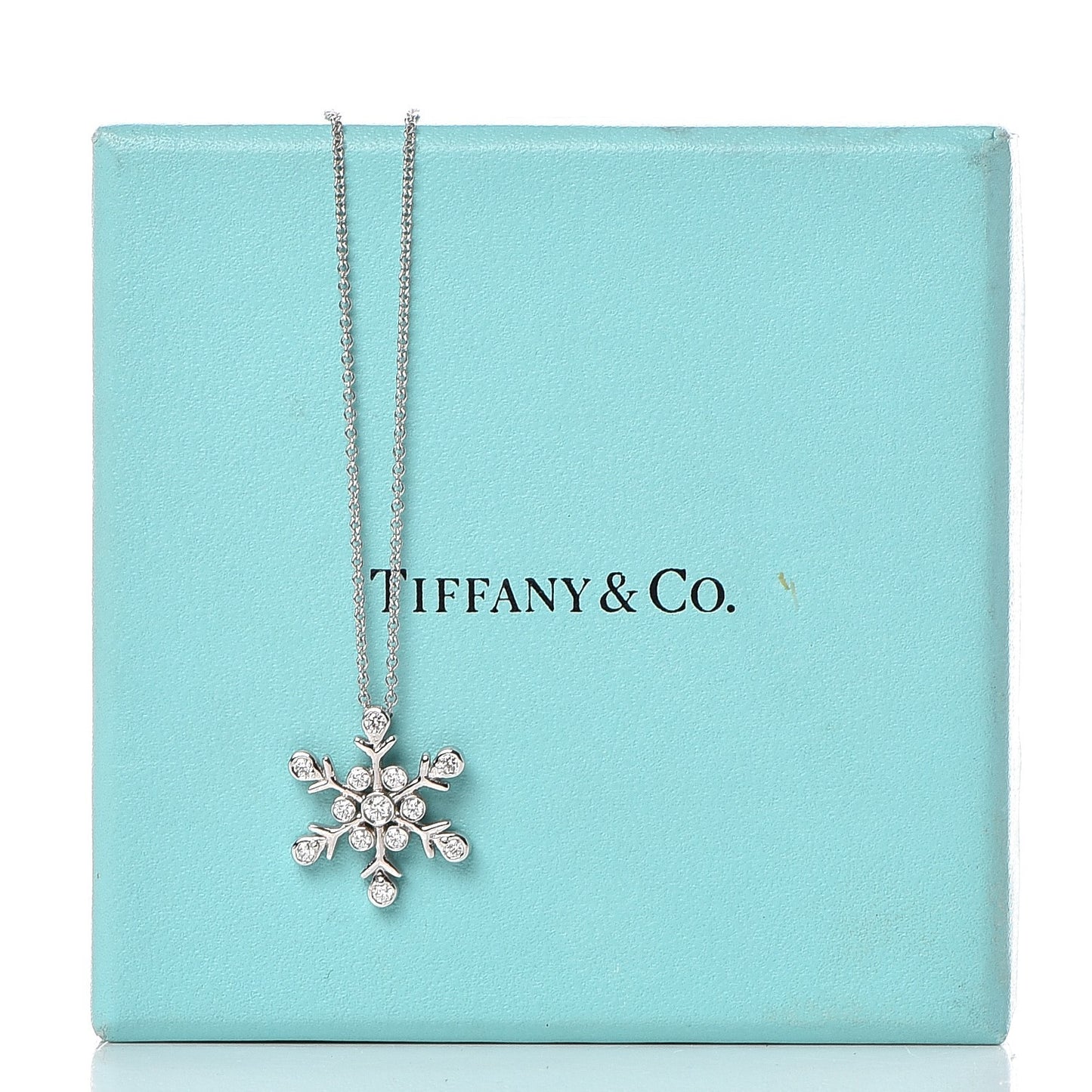 Platinum Diamond Snowflake Pendant Necklace