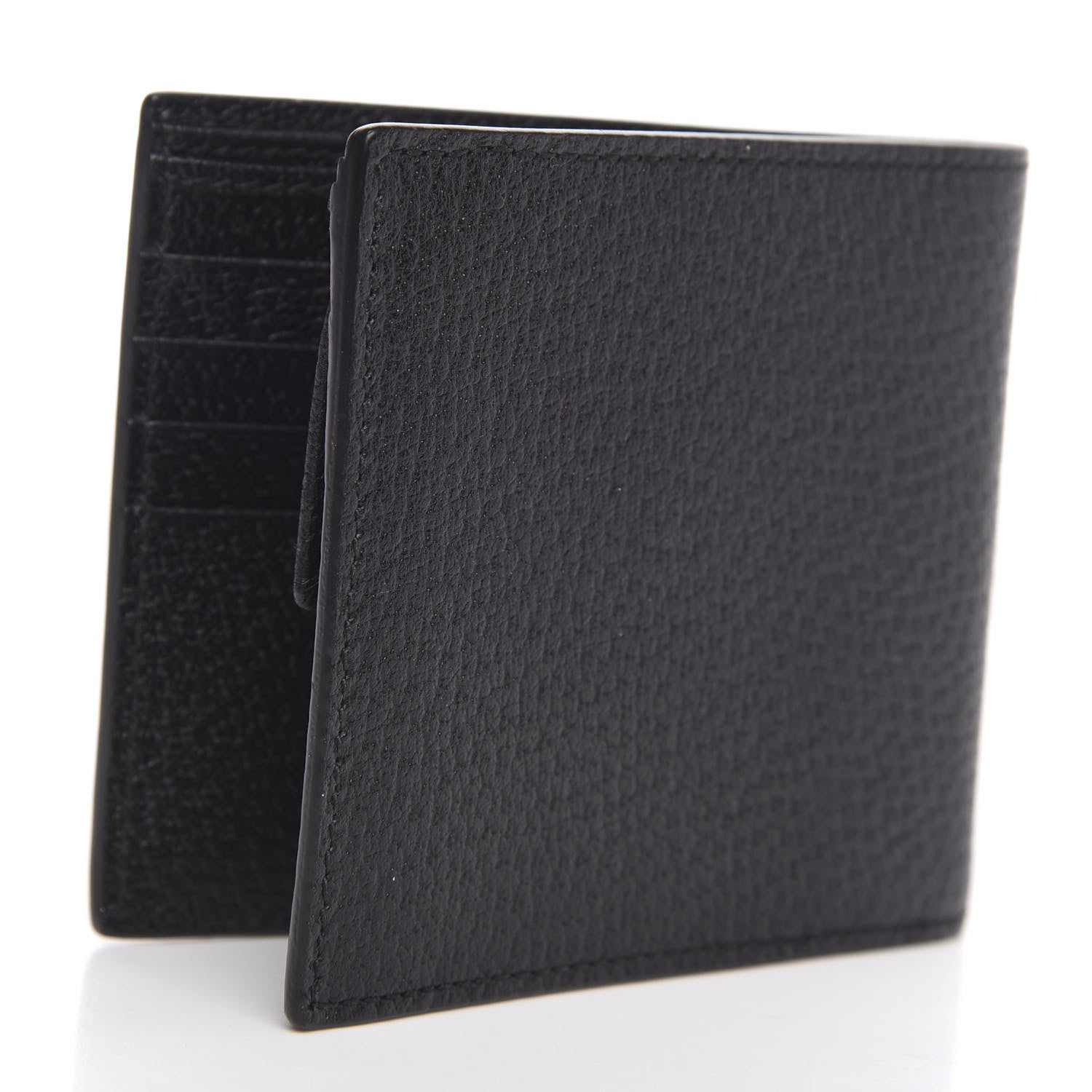 Gucci Calfskin Boar Effect Web Bi-Fold Wallet Black 3 of 6