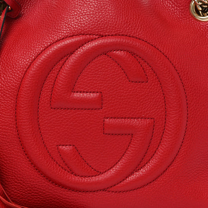 Gucci Pebbled Calfskin Medium Soho Chain Shoulder Bag Tabasco Red 8 of 10