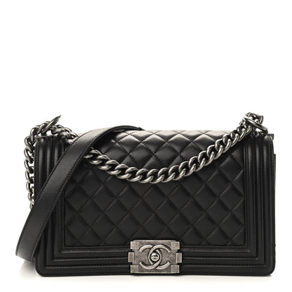 Chanel Lambskin Quilted Medium Boy Flap Black 1 of 9