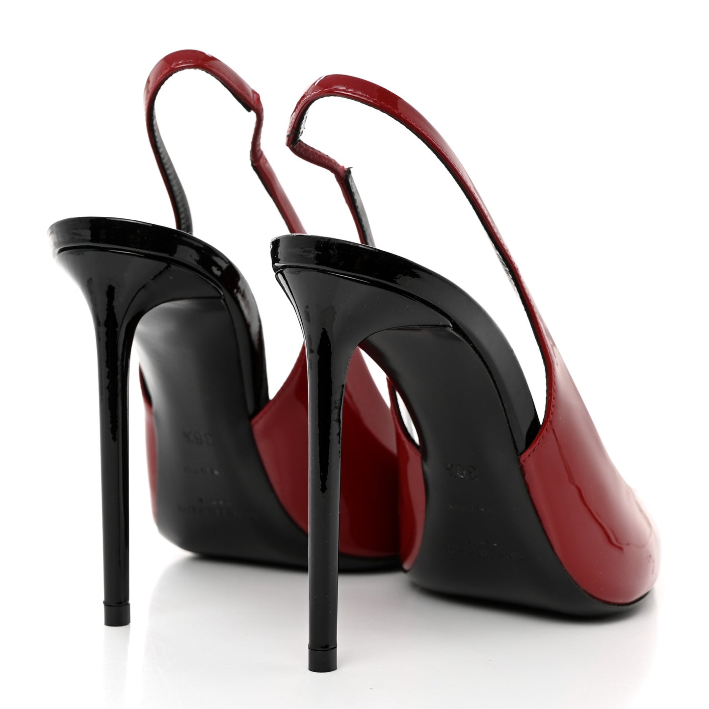 Patent Calfskin Zoe 105 Slingback Pump 36.5 Red