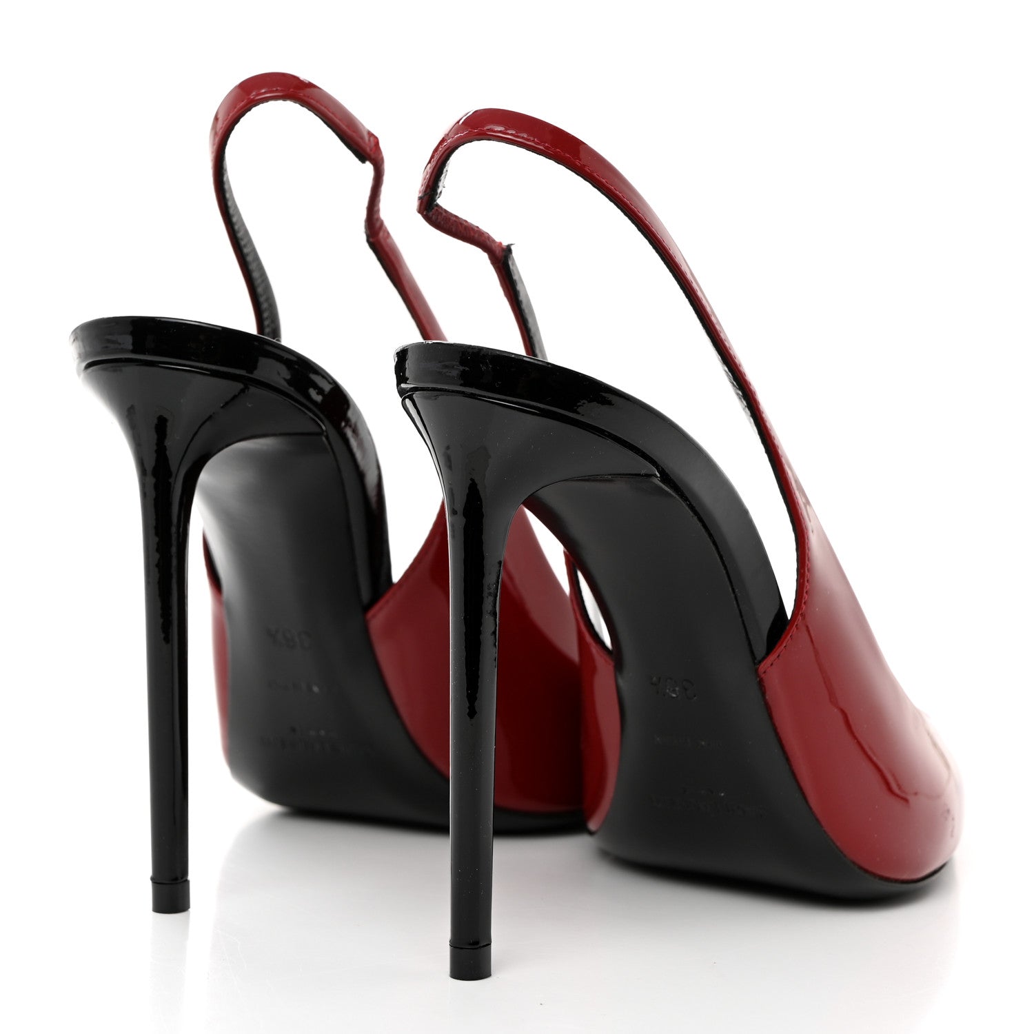 Saint Laurent Patent Calfskin Zoe 105 Slingback Pump 36.5 Red 4 of 8