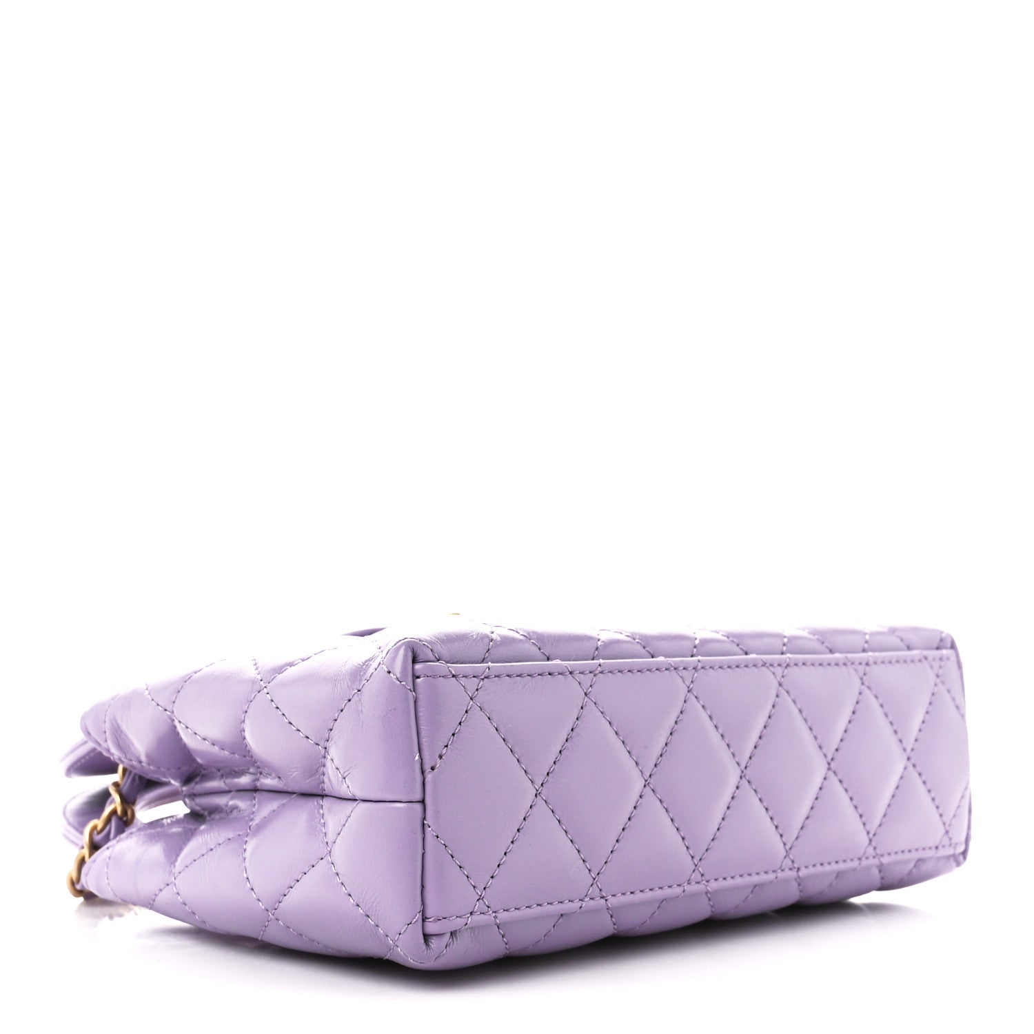 Chanel Shiny Aged Calfskin Quilted Nano Kelly Shopper Lilac 4 of 11