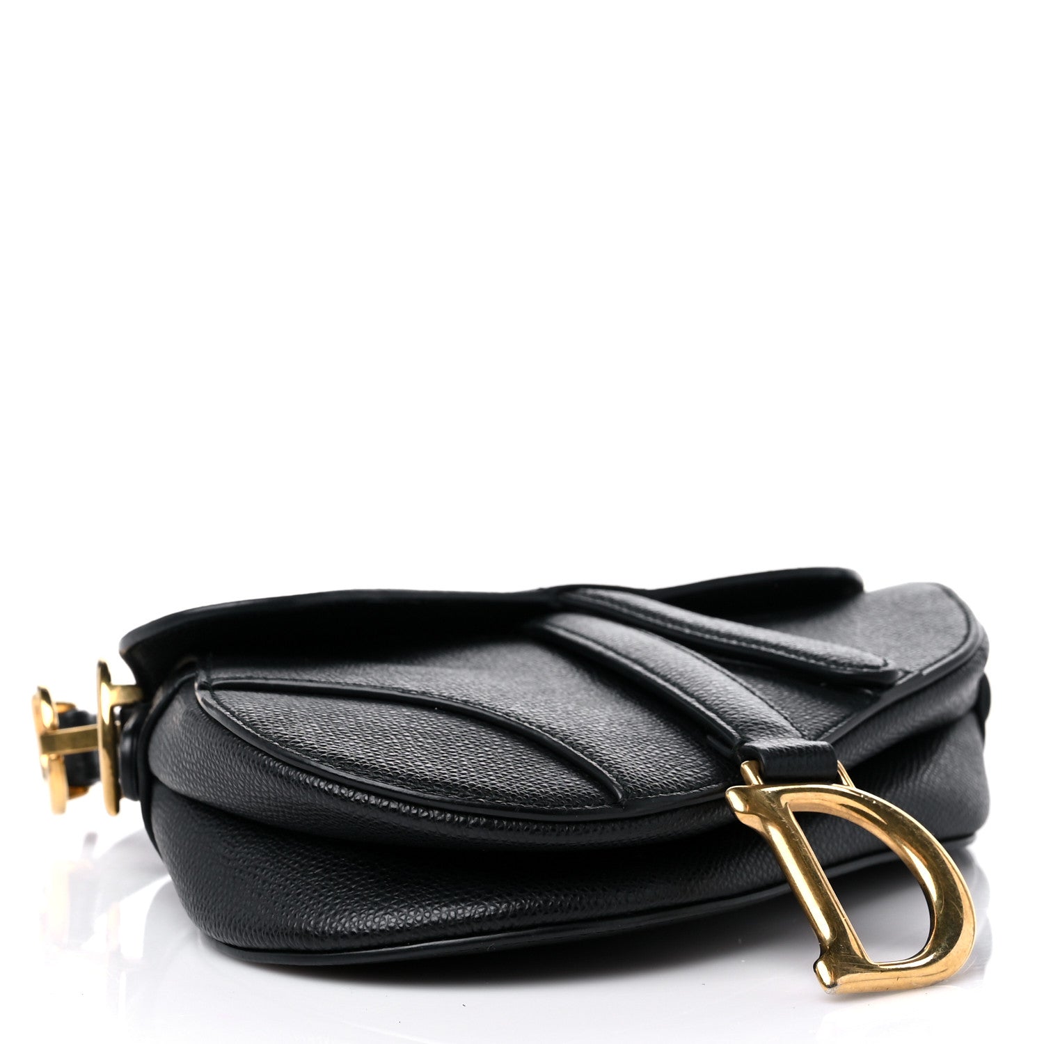 Christian Dior Grained Calfskin Mini Saddle Bag Black 4 of 10