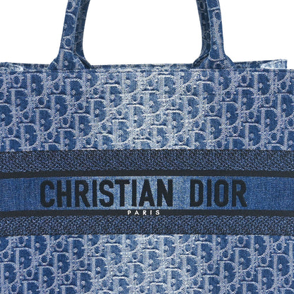 Christian Dior Oblique Denim Medium Book Tote Blue 5 of 10