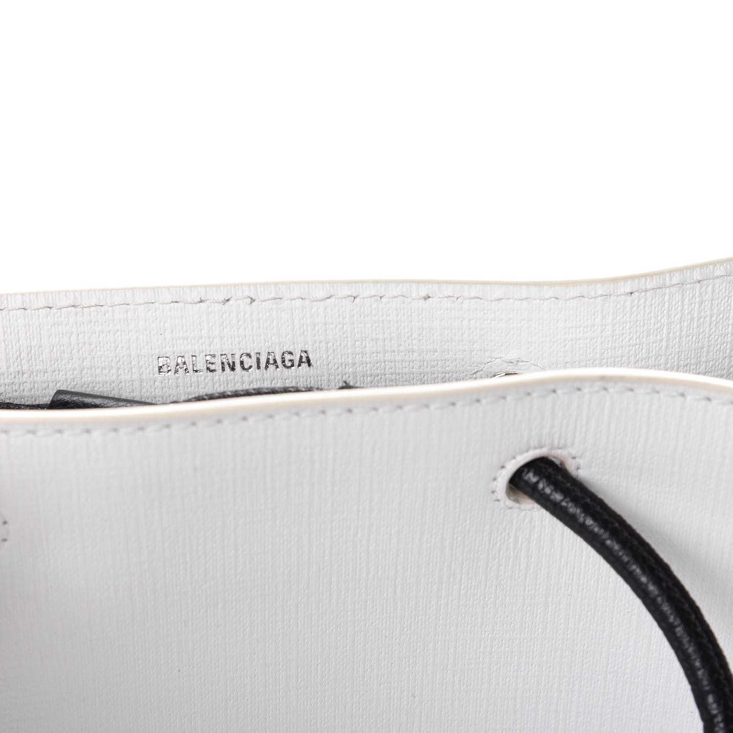 Balenciaga Squared Calfskin Logo Shopping Tote XXS White 8 of 13