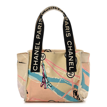 Chanel Canvas Printed Eiffel Tower Shoulder Bag 1 of 15